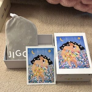 Jiggy Floral Art Puzzle Set with Illustrated Box - Blue, Multicolor